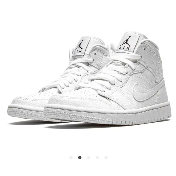 NIKE Air Jordan 1 Mid 'White Snakeskin" Size 10.5 - Picture 2 of 10